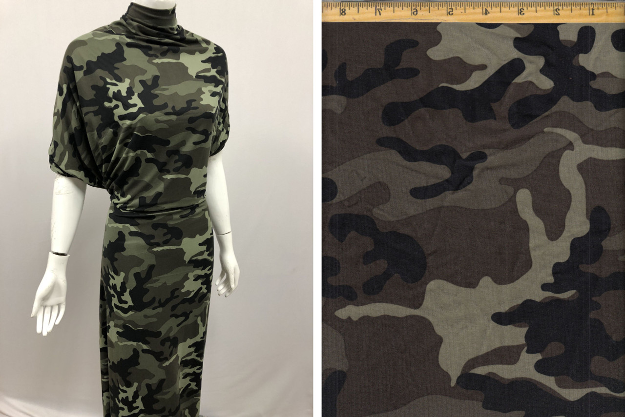 Charcoal Camo Fabric, Brushed Polyester Fabric