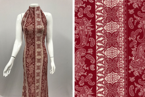 Aztec -Bohemian Knit DTY Brushed Polyester Knit Spandex Fabric - DTY Brush Z8184v Rust-Ivo