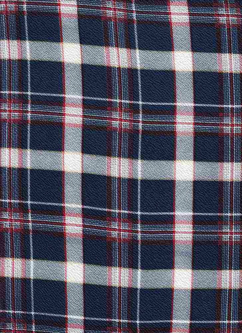 Knits Plaid Liverpool Fabric - Liverpool Pl389 Navy-Ivo ...