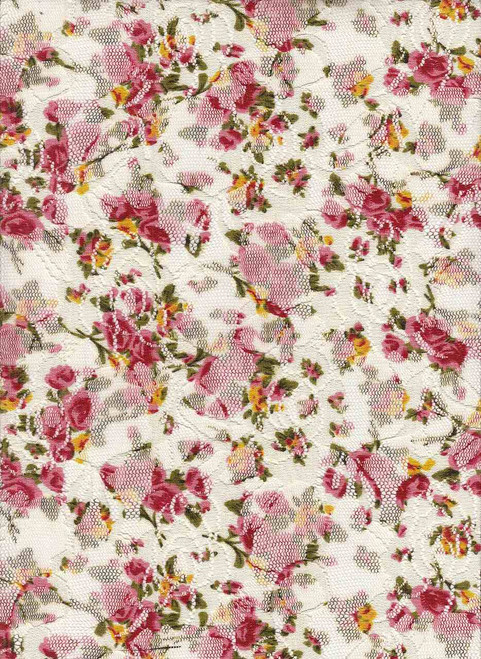 Laurent Prelude Floral Predominate Beige Vintage Fabric By The Yard