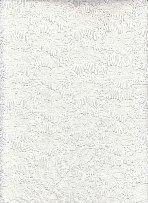 Floral Knits Lace Fabric- Lace-60 White