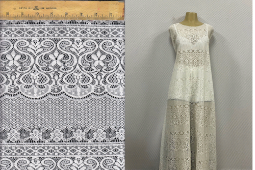 Floral Knits Lace Fabric- Lace-60 Ivory - Fabrics by the Yard