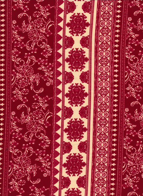 Aztec- Bohemian Knit DTY Brushed Polyester Knit Spandex Fabric - DTY Brush Z1136V Burgandy-Stone