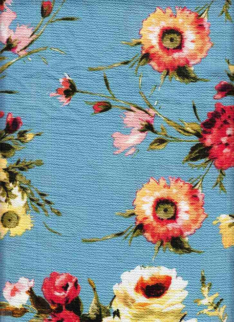 Floral Desert Flowers On Denim Blue Fabric By The Yard - Desert Floral on Denim  Fabric By The Yard – Pip Supply