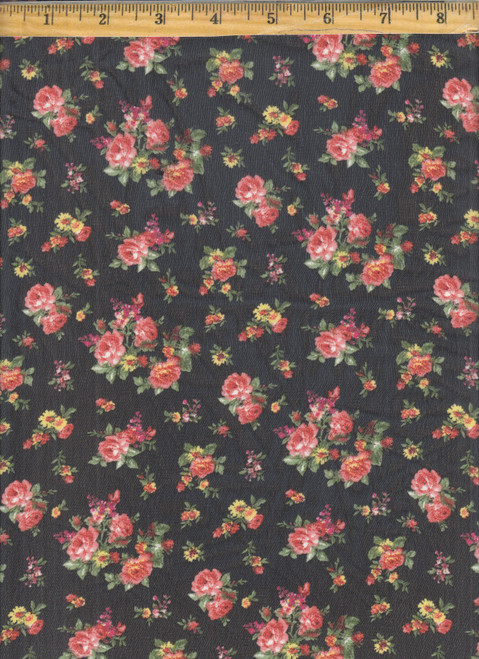 FS1178 Pretty Pink Floral Print Scuba Stretch Knit Fabric – Fabric