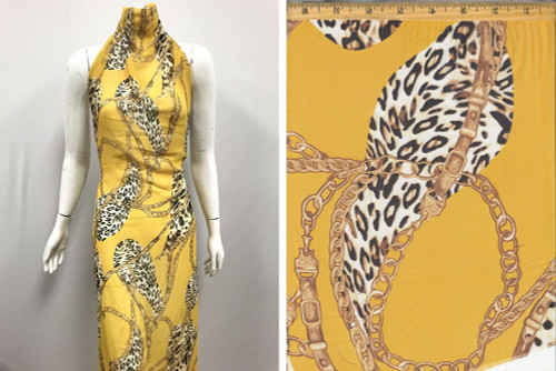 Versace Woven Hi Multi Chiffon Fabric - Hi Multi V1060 Yellow-Taupe