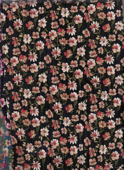 Floral Knit Crepe Siena Fabric -Crepe Siena FD1212 Mocha-Mustard ...