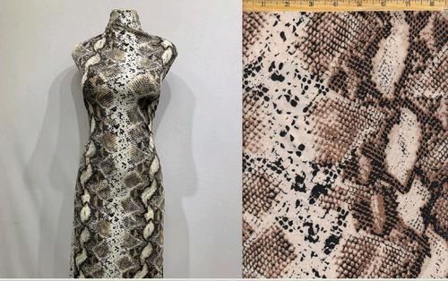 Animal Knit DTY Polyester Knit Spandex Fabric - DTY AS1181- TAUPE