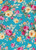 Floral Woven Wool Dobby Fabric - Wool Dobby F13 Turquoise-Fuschia