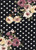 Dots Floral Knits Fabric - DTY Brush Df1130 Black-ivory-mauve