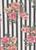 Floral Stripe  Knit Power Mesh Fabric - Power Mesh SF180 Black-White-Coral