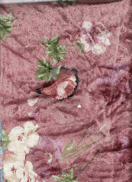 Floral Knit Velvet Fabric - Velvet Ptf031 Navy-Mauve