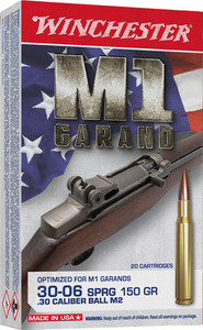 Winchester M1 Garand 30-06 - 150gr Fmj 20rd 10bx/cs Winchester M1 Garand 30-06 - 150gr Fmj 20rd 10bx/cs