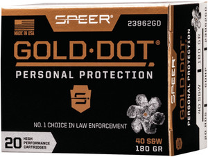 Speer Gold Dot 40 Sw - 180gr Gdhp 20rd 10bx/cs Speer Gold Dot 40 Sw - 180gr Gdhp 20rd 10bx/cs