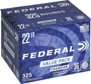 Federal 22lr 36gr Hp 1260fps - 325rd 10bx/cs Federal 22lr 36gr Hp 1260fps - 325rd 10bx/cs