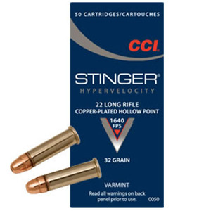CCI 22LR 32GR STINGER CPHP 50/100 CCI 22LR 32GR STINGER CPHP 50/100