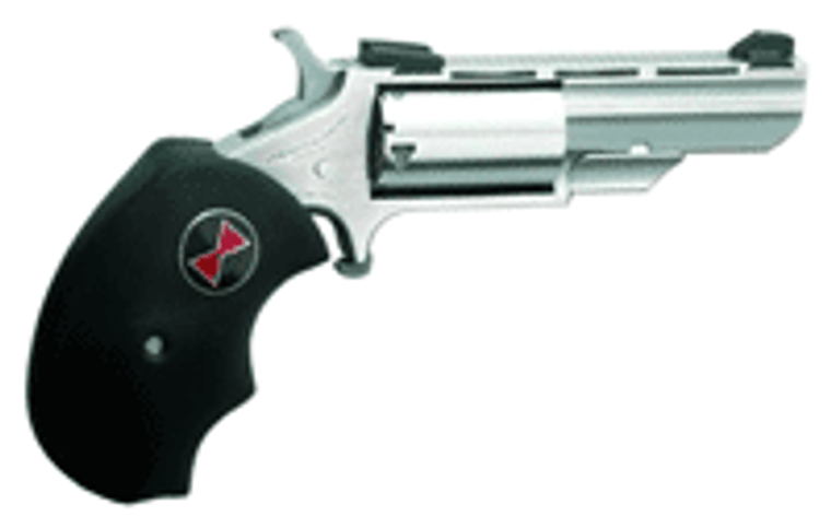 Naa "black Widow" Mini-revolvr - 22wmr 2" Fs S/s Black Rubber