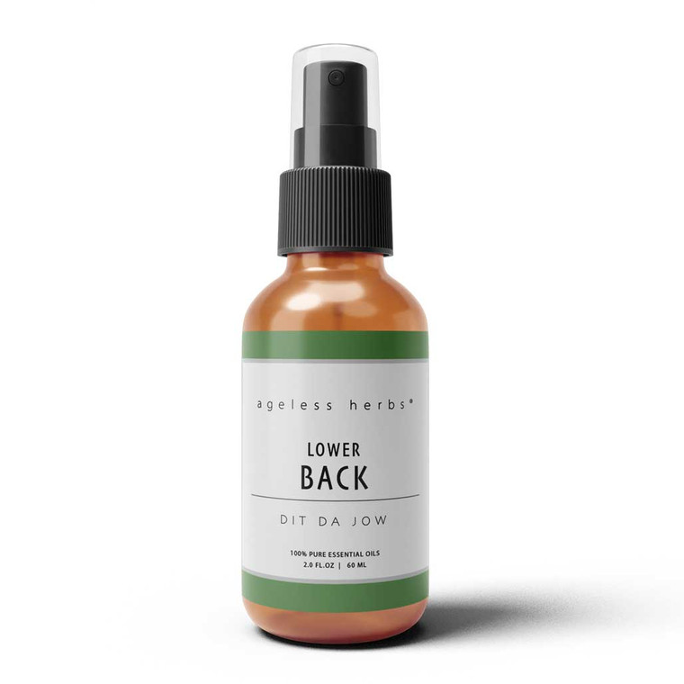Natural remedy for lower back pain with potent herbs and essential oils.