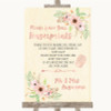 Blush Peach Floral Fingerprint Guestbook Personalized Wedding Sign