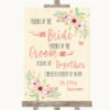 Blush Peach Floral Friends Of The Bride Groom Seating Personalized Wedding Sign