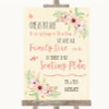 Blush Peach Floral All Family No Seating Plan Personalized Wedding Sign