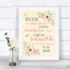 Blush Peach Floral All Family No Seating Plan Personalized Wedding Sign