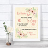 Blush Peach Floral Loved Ones In Heaven Personalized Wedding Sign