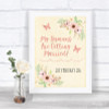 Blush Peach Floral My Humans Are Getting Married Personalized Wedding Sign
