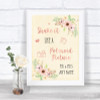 Blush Peach Floral Polaroid Picture Personalized Wedding Sign