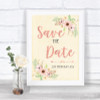 Blush Peach Floral Save The Date Personalized Wedding Sign