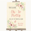 Blush Peach Floral Toilet Get Out & Dance Personalized Wedding Sign