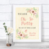 Blush Peach Floral Toilet Get Out & Dance Personalized Wedding Sign