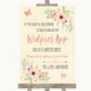 Blush Peach Floral Wedpics App Photos Personalized Wedding Sign