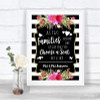 Black & White Stripes Pink As Families Become One Seating Plan Wedding Sign