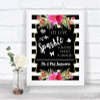 Black & White Stripes Pink Let Love Sparkle Sparkler Send Off Wedding Sign