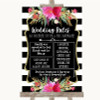 Black & White Stripes Pink Rules Of The Wedding Personalized Wedding Sign