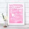 Baby Pink Watercolour Lights Alcohol Says You Can Dance Wedding Sign