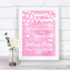 Baby Pink Watercolour Lights All Family No Seating Plan Wedding Sign