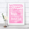 Baby Pink Watercolour Lights Bucket List Personalized Wedding Sign
