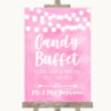 Baby Pink Watercolour Lights Candy Buffet Personalized Wedding Sign