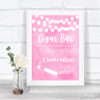 Baby Pink Watercolour Lights Cigar Bar Personalized Wedding Sign