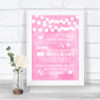 Baby Pink Watercolour Lights Don't Post Photos Facebook Wedding Sign