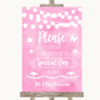 Baby Pink Watercolour Lights Don't Post Photos Online Social Media Wedding Sign