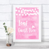 Baby Pink Watercolour Lights Guest Tree Leaf Personalized Wedding Sign