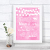 Baby Pink Watercolour Lights Guestbook Advice & Wishes Mr & Mrs Wedding Sign