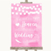 Baby Pink Watercolour Lights Heaven Loved Ones Personalized Wedding Sign