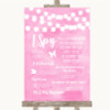 Baby Pink Watercolour Lights I Spy Disposable Camera Personalized Wedding Sign
