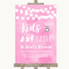 Baby Pink Watercolour Lights Kids Table Personalized Wedding Sign