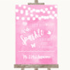 Baby Pink Watercolour Lights Let Love Sparkle Sparkler Send Off Wedding Sign