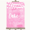 Baby Pink Watercolour Lights Let Them Eat Cake Personalized Wedding Sign